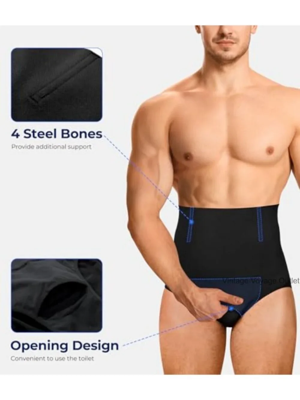Men's Tummy Control Shapewear High Waist Slimming Compression Underwear Briefs